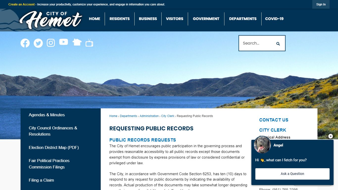 Requesting Public Records | Hemet, CA - Official Website